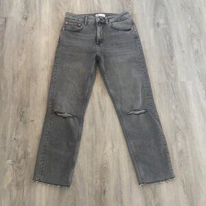 Zara grey high waisted straight leg  jeans size small
